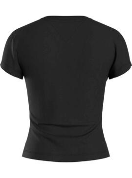 Camiseta Tommy Jeans Essential Logo Negro Mujer