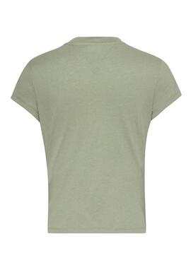 Camiseta Tommy Jeans Essential Logo Verde Mujer