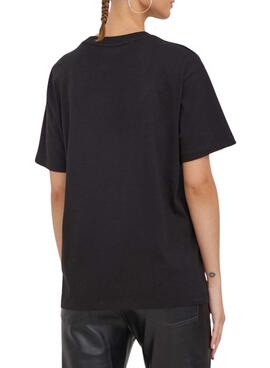 Camiseta Tommy Jeans Essential Logo 1 Negro Mujer