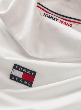 Camiseta Tommy Jeans Badge Cuello Perkins Blanco