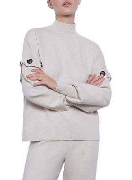 Jersey Vila Violivinja Detail Beige Para Mujer