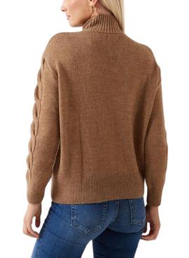 Jersey Only Leise Zip Marrón Para Mujer