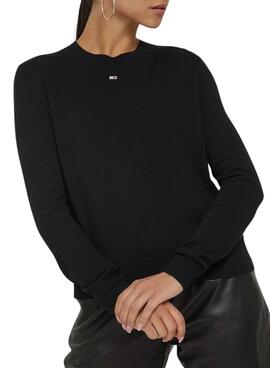 Jersey Tommy Jeans Essencial Crew Negro Mujer