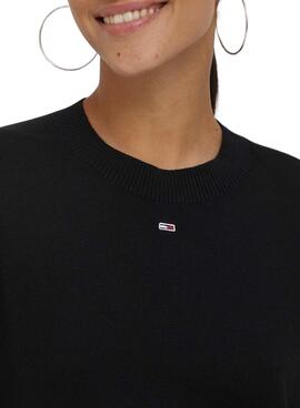 Jersey Tommy Jeans Essencial Crew Negro Mujer