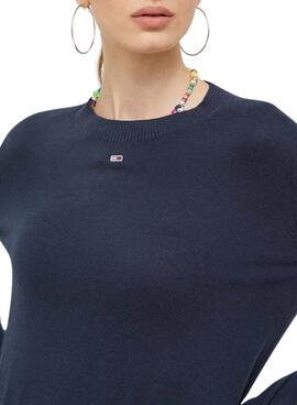 Jersey Tommy Jeans Essential Crew Marino Mujer