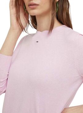 Jersey Tommy Jeans Essential Crew Rosa para Mujer