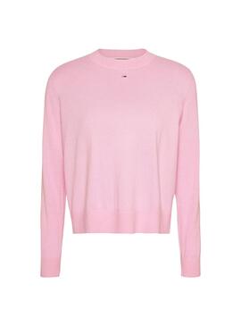 Jersey Tommy Jeans Essential Crew Rosa para Mujer