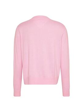 Jersey Tommy Jeans Essential Crew Rosa para Mujer