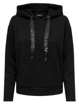 Sudadera Only Fancy Capucha Negro para Mujer