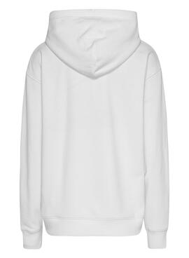 Sudadera Tommy Jeans Essential Logo 1 Blanco Mujer