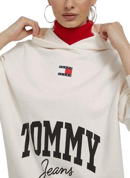 Sudadera  Tommy Jeans  New Varsity blanca  para mujer