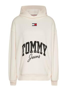 Sudadera  Tommy Jeans  New Varsity blanca  para mujer