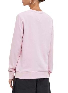 Sudadera Tommy Jeans Gold Linear Rosa Para Mujer