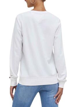 Sudadera Tommy Jeans Gold Linear Blanco Mujer