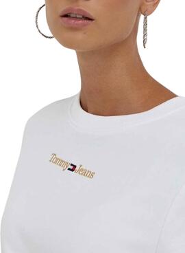 Sudadera Tommy Jeans Gold Linear Blanco Mujer