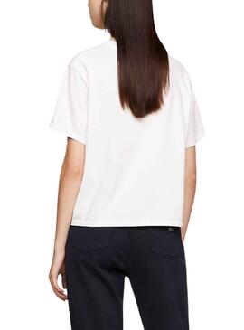 Camiseta Tommy Jeans Grahic Flag Blanco Para Mujer