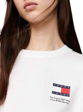 Camiseta Tommy Jeans Grahic Flag Blanco Para Mujer