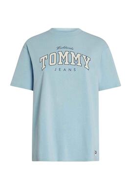 Camiseta Tommy Jeans Varsity Lux Azul Para Mujer