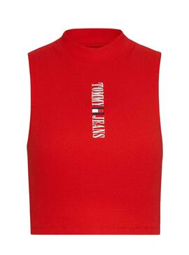 Top Tommy Jeans Archive Rojo Para Mujer