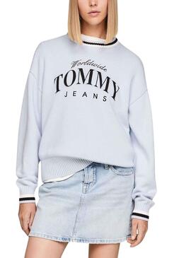 Jersey Tommy Jeans Varsity Azul Para Mujer