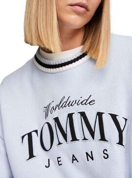 Jersey Tommy Jeans Varsity Azul Para Mujer