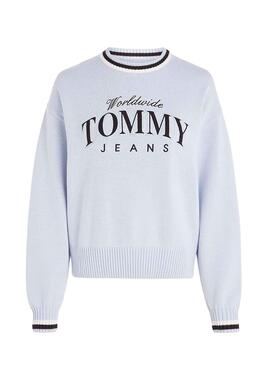 Jersey Tommy Jeans Varsity Azul Para Mujer