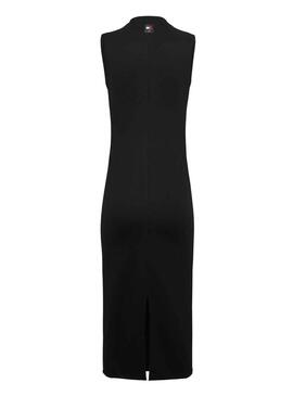 Vestido Tommy Jeans Midi Bodycon Negro Para Mujer