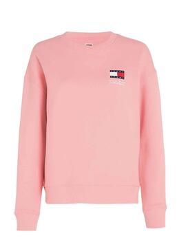 Sudadera Tommy Jeans Graphic Flag Rosa Para Mujer