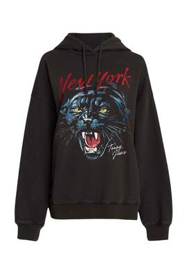 Sudadera Tommy Jeans Panther Oversize Negro Mujer