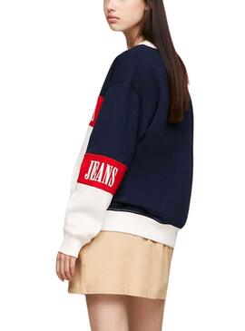 Sudadera Tommy Jeans Archive Colorblock Para Mujer