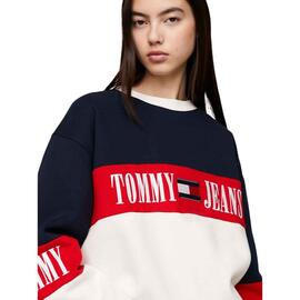 Sudadera Tommy Jeans Archive Colorblock Para Mujer