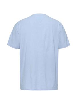 Camiseta Tommy Jeans Linear Blanco Azul Hombre