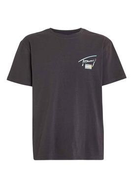 Camiseta Tommy Jeans Metallic Negro Para Hombre