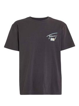 Camiseta Tommy Jeans Metallic Negro Para Hombre