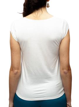Camiseta Naf Naf Encaje Blanco Mujer