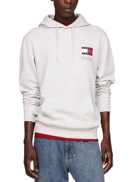 Dudadera Tommy Jeans Essential Flag Hood Gris