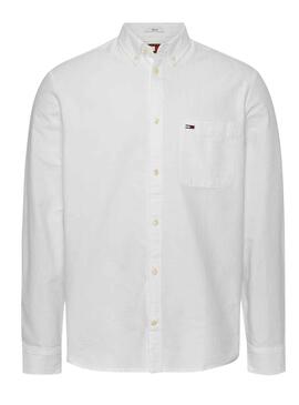 Camisa Tommy Jeans Reg Oxford Blanco Para Hombre