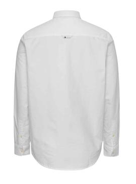 Camisa Tommy Jeans Reg Oxford Blanco Para Hombre