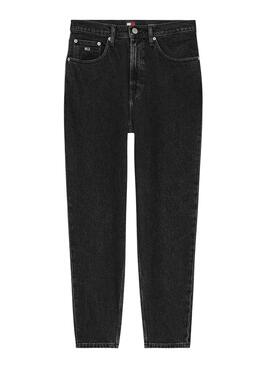 Pantalón Tommy Jeans Mom Slim Negro Para Mujer