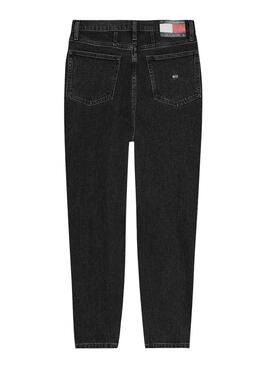 Pantalón Tommy Jeans Mom Slim Negro Para Mujer