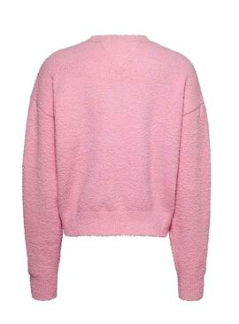 Jersey Tommy Jeans Center Flag Rosa Para Mujer