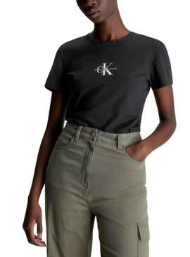 Camiseta Calvin Klein Jeans Monologo Slim Negro