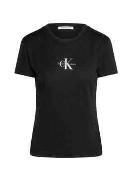 Camiseta Calvin Klein Jeans Monologo Slim Negro