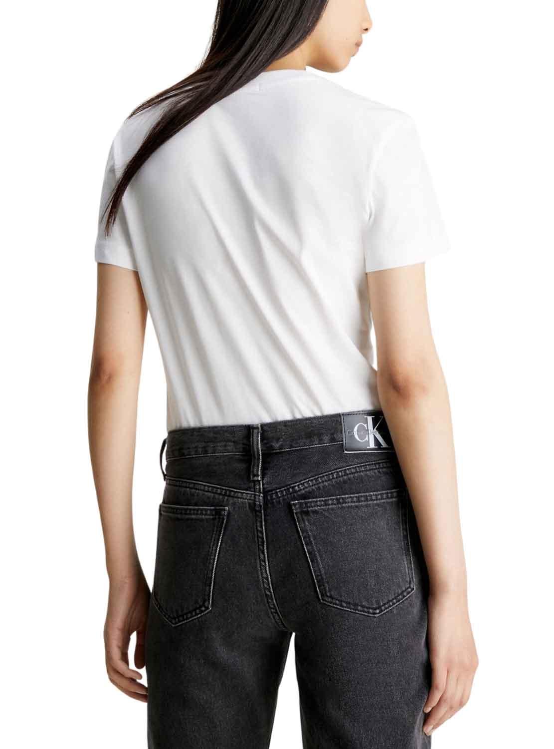 Camiseta Calvin Klein Jeans Monologo Slim Blanco