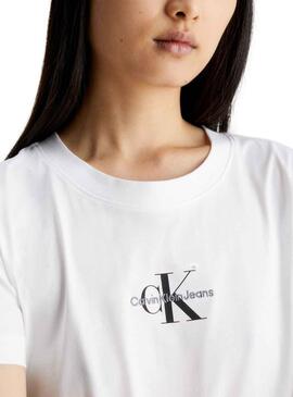 Camiseta Calvin Klein Jeans Monologo Slim Blanco