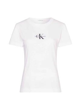 Camiseta Calvin Klein Jeans Monologo Slim Blanco