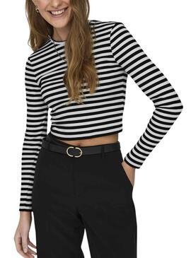 ONLELINA L/S CROPPED TOP JRSCloud Black