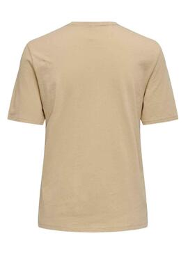 Camiseta Only Lucy Beige Para Mujer