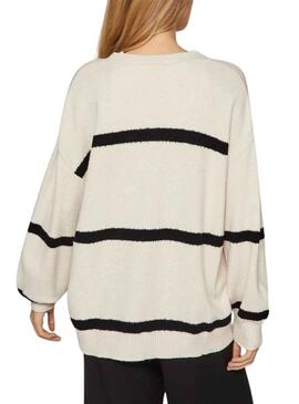 Chaqueta Vila Viril Stripe Negro y Blanco