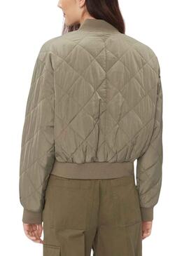 Bomber Calvin Klein Jeans Quilted Verde Para Mujer